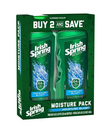 Irish Spring Body Wash Moisture Blast 18 Fluid Ounce (Pack of 2) - Buy Online on GoSupps.com