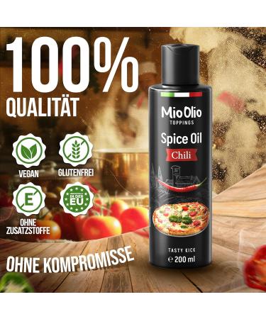  Mioolio MIOOLIO 1 x 200 ml chili oil for marinating refining and seasoning every dish with an intense aroma and a burst of flavor - Buy Online on GoSupps.com