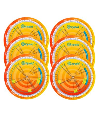 Ezyaid Pregnancy Wheel (Pack of 6) Due Date OB-GYN Calculator for Pregnant Women/Healthcare Providers Gestational EDC/EDD Wheel with CRL BPD HC AC and FL Guide