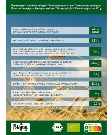 Biojoy Whole spelled flour Organic (5 kg) without sadditives (Triticum monococcum) - Buy Online on GoSupps.com