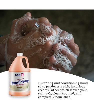 Sanit Silky Clean Antibacterial Hand Soap Refill - 1 Gallon with Coconut Oil & Aloe Vera - All Natural & Moisturizing - Made in USA - Buy Online on GoSupps.com