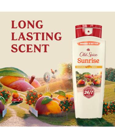 Old Spice Cleansing Body Wash for Men 24/7 Shower Fresh with Lasting Scent Moisturize & Renew Gentle on Skin Vitamin B3 Sunrise with Peach + Mandarin Peel Scent 18 oz - Buy Online on GoSupps.com
