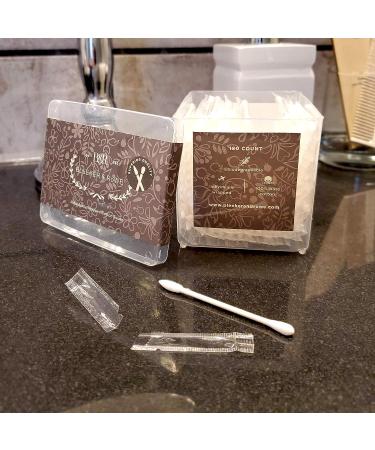 180 Count Pointed Q Tips Qtip Bleeker and R Individually Wrapped Cotton Swabs - Chlorine & Oil Free - Recyclable & Biodegradable - Travel Makeup - Buy Online on GoSupps.com