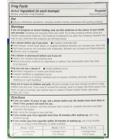 Equate Nicotine Lozenge 4mg - 108 Mint Flavor Lozenges - Buy Online on GoSupps.com