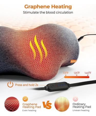 NIMOOD Neck Stretcher with Graphene Heating - Cervical Neck Traction Device for Neck Pain Relief and Muscle Relaxation - Grey - Buy Online on GoSupps.com