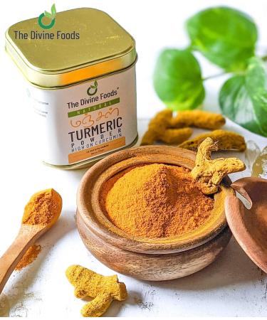 Divine Foods High Curcumin Turmeric Powder - 125g Pack | Powerful Anti-Inflammatory & Antioxidant | Grounded Turmeric for Curries/Smoothies - Buy Online on GoSupps.com