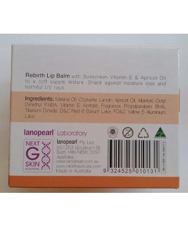 Rebirth Lanolin Lip Balm with Vitamin E, Apricot Oil & Sunscreen - Product of Australia - Buy Online on GoSupps.com
