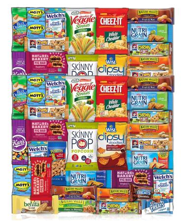 Healthy Snacks Care Package Snack Box Grab And Go Variety Pack (60 Count) - Discover a whole new world of Healthy Snacks - Snack Variety Women Men Adult Kid Teens Christmas Gift Basket