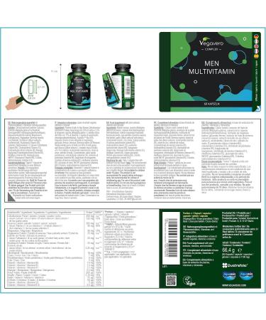 Buy Vegavero Multivitamin for Men - Vegan A-Z Vitamins & Minerals with Saw Palmetto & Garlic Extract | 60 Additive-Free Capsules - Buy Online on GoSupps.com