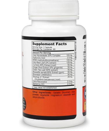 Joint Support Supplement with Hyaluronic Acid, Turmeric, MSM | Pain Relief for Knees & Hips | Non-GMO Capsules - Buy Online on GoSupps.com