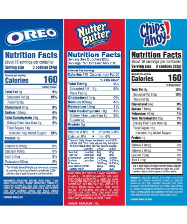 OREO Chips Ahoy! & Nutter Butter Cookies Variety Pack - Family Size (3 Packs) - Buy Online on GoSupps.com