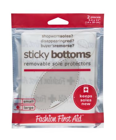 Sticky Bottoms: Removable Sole Protectors Clear (2 Pieces Large: 5 x 11 inches)