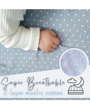 Buy Bisoo 37x80 / 40x80 Fertilizer Sheet Stroller - 100% Musselin Adjustable Baking Cocks Cover for Mosesk rbe - Compatible with Julius Z llner Dreamland Alvi Fabimax - Polka Dot Print Baby Blue - Buy Online on GoSupps.com