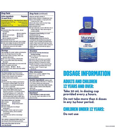 Mucinex Fast-Max Maximum Strength Cold Flu & Sore Throat Liquid 9oz - Multi-Symptom Relief for Ages 12 - Buy Online on GoSupps.com