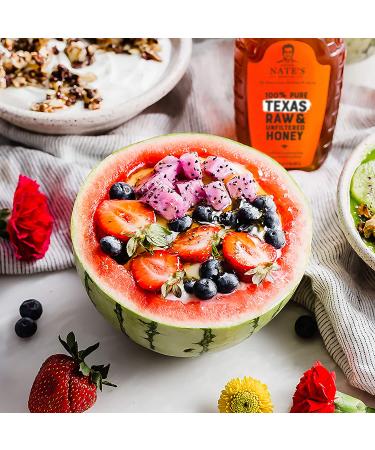 Nature Nate's 100% Pure Raw & Unfiltered Honey 32 oz Squeeze Bottle - All-Natural Sweetener from Texas - No Additives - 2lb Pack of 1 - Buy Online on GoSupps.com