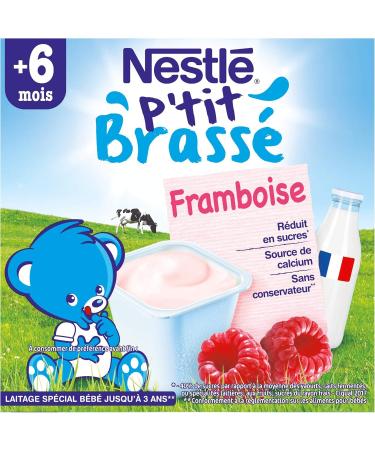 Nestl B b P'tit Brass Raspberry Dairy from 6 Months 4 x 100 g - Buy Online on GoSupps.com