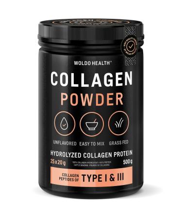 WoldoHealth Collag ne Poudre 500g Bovin Hydrolys - Prot ine Neutre Peptides Type 1 & 3 pour Caf & Shakes Sans saveur 500 g de p turage