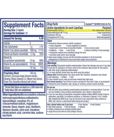 Vicks DayQuil & Super C Pack - Max Strength Cold & Flu Relief with Vitamin C & B - Herbal Extracts, 52 Count - Buy Online on GoSupps.com