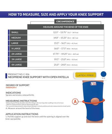 OTC Knee Support Open Patella Neoprene Brace for Pain Relief | Medium Black | Fast International Shipping - Buy Online on GoSupps.com