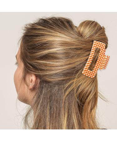 Whaline Checkered Hair Claw Clips - Set of 3 Large Vintage Barrettes for Women and Girls - Fashionable Non-Slip Hair Styling Accessories for Thick, Thin, Curly, and Straight Hair - Buy Online on GoSupps.com