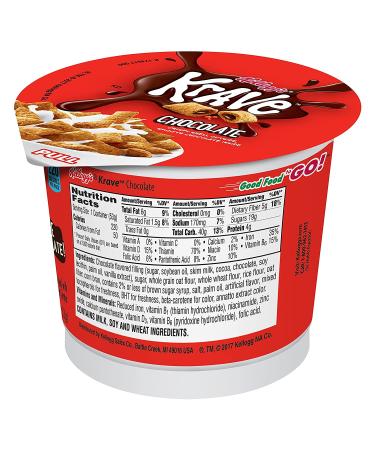 Kellogg's Krave Breakfast Cereal Cups - Chocolate Kids Snacks with 7 Vitamins & Minerals | 22.4oz (12 Cups) - Buy Online on GoSupps.com