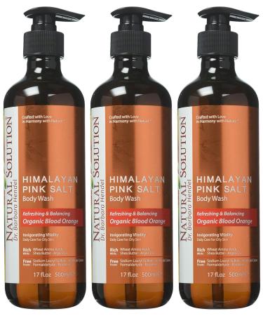 Natural Solution Body Wash, Formulated with Organic Blood Orange Extracts with Himalayan Pink Salt, Revitalizes & Refreshing Your Skin, 17 fl oz/Each Pack of 3 Orange 17 Fl Oz (Pack of 3) - Buy Online on GoSupps.com