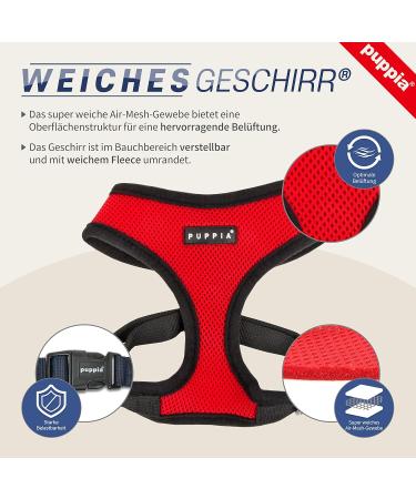Puppia Dog Harness for Small & Medium Dogs | Super Soft & Colorful | Atani Train Tableware for Dogs - Navy Blue XL - Buy Online on GoSupps.com