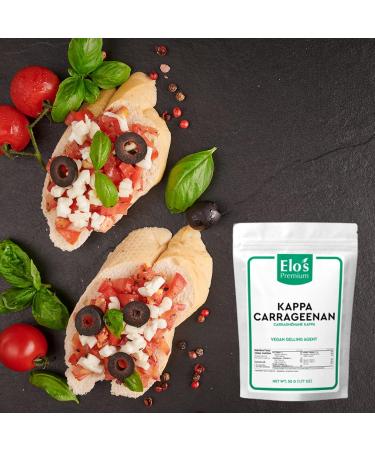 Kappa Carrageenan Powder (50g) by Elo's Premium| Packaged In Canada| 100% All-Natural Vegan Thickener Stabilizer Gelling Agent| Non-GMO Vegan Non-MSG & Keto| Food Grade Kappa Carrageenan for Vegan Cheese Tofu Pudding & More - Buy Online on GoSupps.com