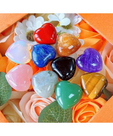 Xiannvxi 10 PC Rose Quartz Heart Healing Crystals Set - Perfect Valentine s Day Gift for Mom - Natural Polished Gemstones - Buy Online on GoSupps.com
