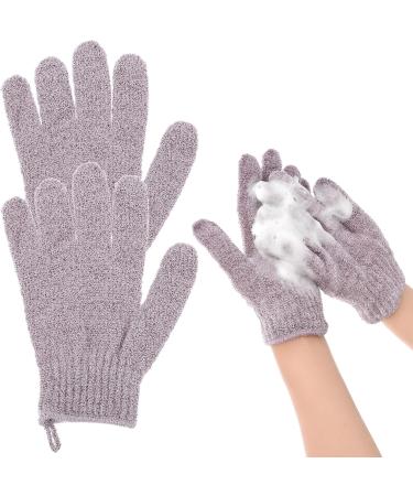 Sibba Exfoliating Gloves - Natural Loofah Bathing Gloves for Body and Face - Double Sided Shower Body Gloves - Dead Skin Remover - Purple - Buy Online on GoSupps.com