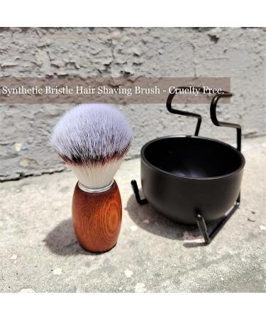 Buy Premium 3pcs Shaving Brush Set for Men - Includes Shaving Brush Bowl & Razor Stand | International Shipping - Buy Online on GoSupps.com