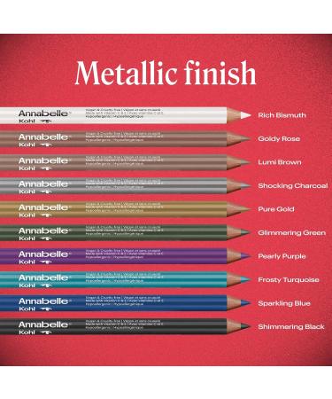 Annabelle Vegan Kohl Eyeliner Metallic Finish 200 Frosty Turquoise Intense Colour Payoff Long-Lasting Cruelty-Free Paraben-Free Silicone-Free Fragrance-Free Hypoallergenic 1.14 g Metallic 200 Frosty Turquoise - Buy Online on GoSupps.com