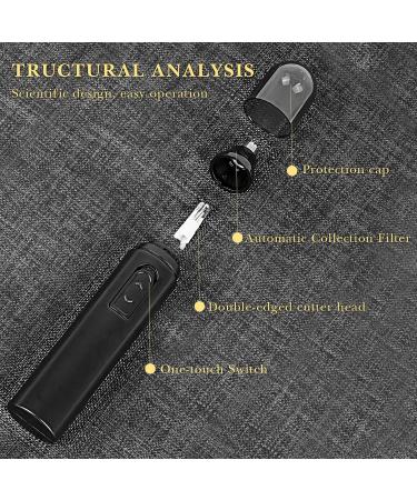 Linkidea Men s Ear and Nose Hair Trimmer - 360 Rounded Blade for Safe Clean Hair Removal | Black - Buy Online on GoSupps.com