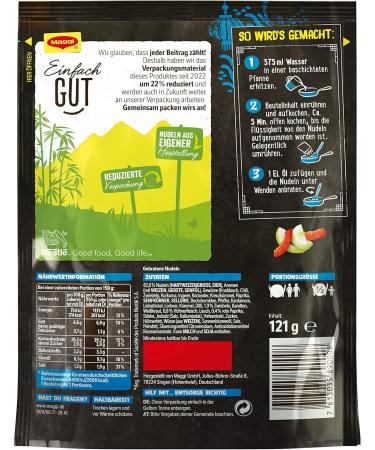 Maggi Asia gebratene Pasta with chicken 12 pack (12 x 121 g Sachets) - Buy Online on GoSupps.com