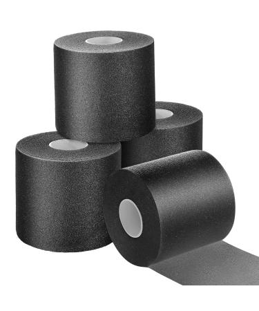 4 Pieces Foam Underwrap Athletic Foam Tape Sports Pre Wrap Athletic Tape for Ankles Wrists Hands and Knees(Black,2.75 Inches x 30 Yards) Black 2.75 Inch x 30 Yards