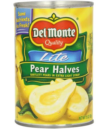 Del Monte Pear Halves, Lite, 15 Oz