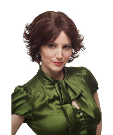 Sexy & classy short hair wig women's wig short curved teased tips parting brown red-brown mix 2302-6/33