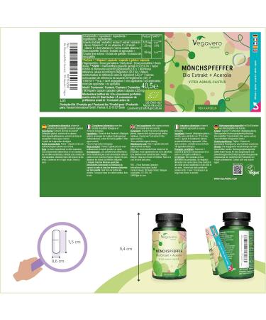 Buy Organic Monk Pepper 25 mg Extract - 180 Vegan Capsules | Vitamin C | German Quality | Lab Tested Raw Goods from Europe | Vegavero  - Buy Online on GoSupps.com