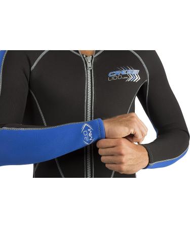 Cressi Men's Full Front Zip Wetsuit - Lido Long | Black/Blue, X-Large - Buy Online on GoSupps.com