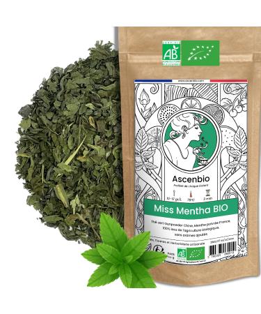 Ascenbio Ascenbio Organic French Mint Green Tea Marrakech Tea Refreshing Softness 180g Loose Prepared and packaged in France Biodegradable Packaging
