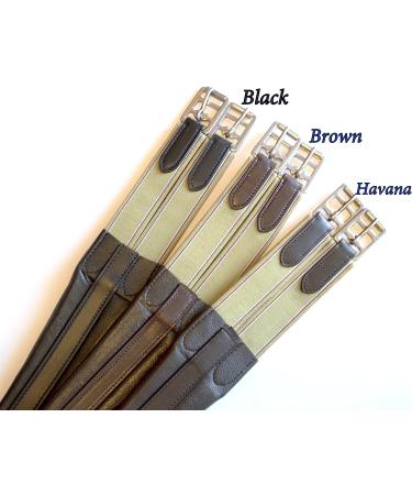 SIE EQUESTRIAN Contoured Chafeless Girth - Black/Brown - Available in Sizes 46-56 - Buy Online on GoSupps.com