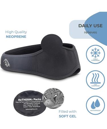 Neoprene Hot Cold Compress Eye Mask - FaceWrap System - Ice Packs for Swelling Dry Eye Puffy Eyes - Cooling Mask for Puffiness Headaches Migraines - 5 Piece Set - Black - Buy Online on GoSupps.com