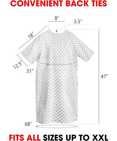 Talvania Unisex Hospital Gown | Back Ties | Fits up to XXL | Patient Gowns - Buy Online on GoSupps.com