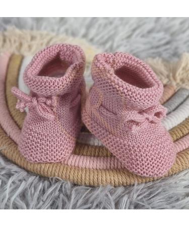 Royal Icon Baby Booties 0-3 Months - Knitted Bow Baby Boots for Boys & Girls - Warm & Safe Baby Slippers - Newborn Bootees Ri359 (Rose Gold) - Buy Online on GoSupps.com