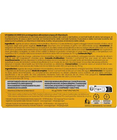 Vitamine D3 2000 UI Compl ment Alimentaire pour Os et Syst me Immunitaire Format Pocket 400 comprim s - Buy Online on GoSupps.com