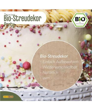 Decocino Bio Streudekor Party - 60g Vegan Sugar Sprinkles | Organic Cake & Dessert Decoration - Buy Online on GoSupps.com