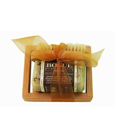 Bogue Milk Soap- Gardener Soap GiftSet-Detoxifying Juniper Berry & Cornmeal Exfoliate  Remove Smells. Antibacterial  Antiseptic Tea Tree  Healing Rosemary & Lavender Oil with nail scrubber & soap dish - Buy Online on GoSupps.com