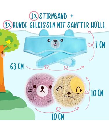 IceHOF Children's Cool Pads Set - Motif Gel Packs for Bruises & Swelling with Velcro Fastener - Bear & Cats Headband + 2 Compresses - Buy Online on GoSupps.com