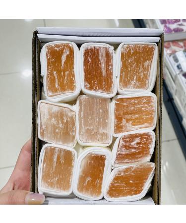 Natural Crystal Rough Natural Orange Selenite Rough Gypsum Crystal Box Reiki Specimen - Buy Online on GoSupps.com