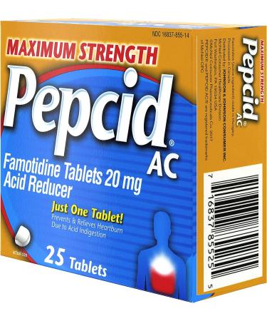 Pepcid AC Maximum Strength 20mg Famotidine - 25ct for Heartburn Prevention & Relief - Buy Online on GoSupps.com